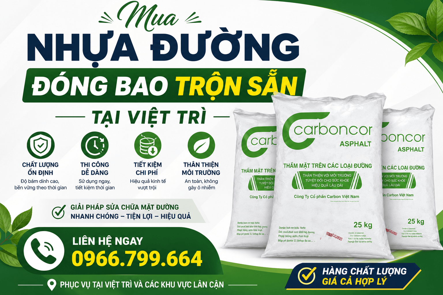 Mua Nhựa Đường Đóng Bao Trộn Sẵn Việt Trì