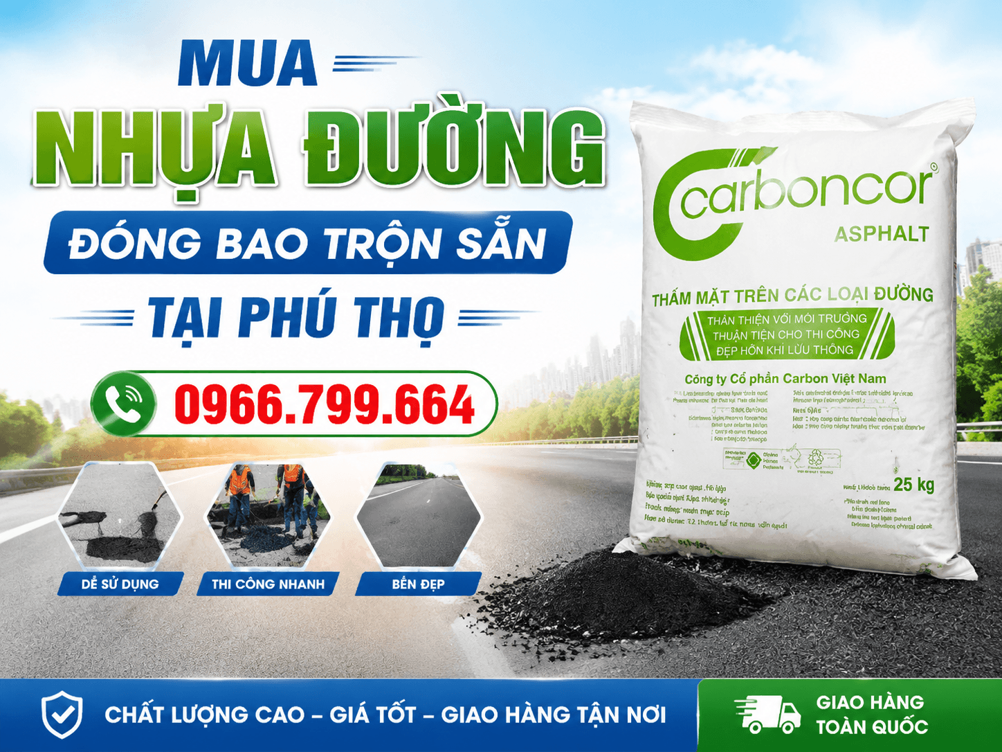 Mua Nhựa Đường Đóng Bao Trộn Sẵn ở Phú Thọ