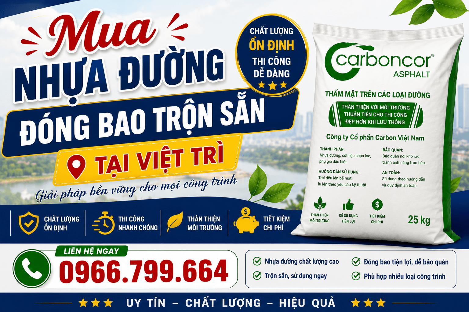 Mua Nhựa Đường Đóng Bao Trộn Sẵn ở Tại Việt Trì