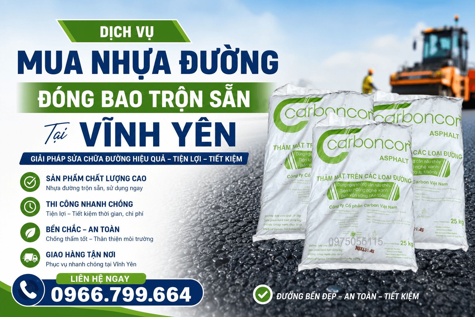Mua Nhựa Đường Đóng Bao Trộn Sẵn ở Tại Vĩnh Yên