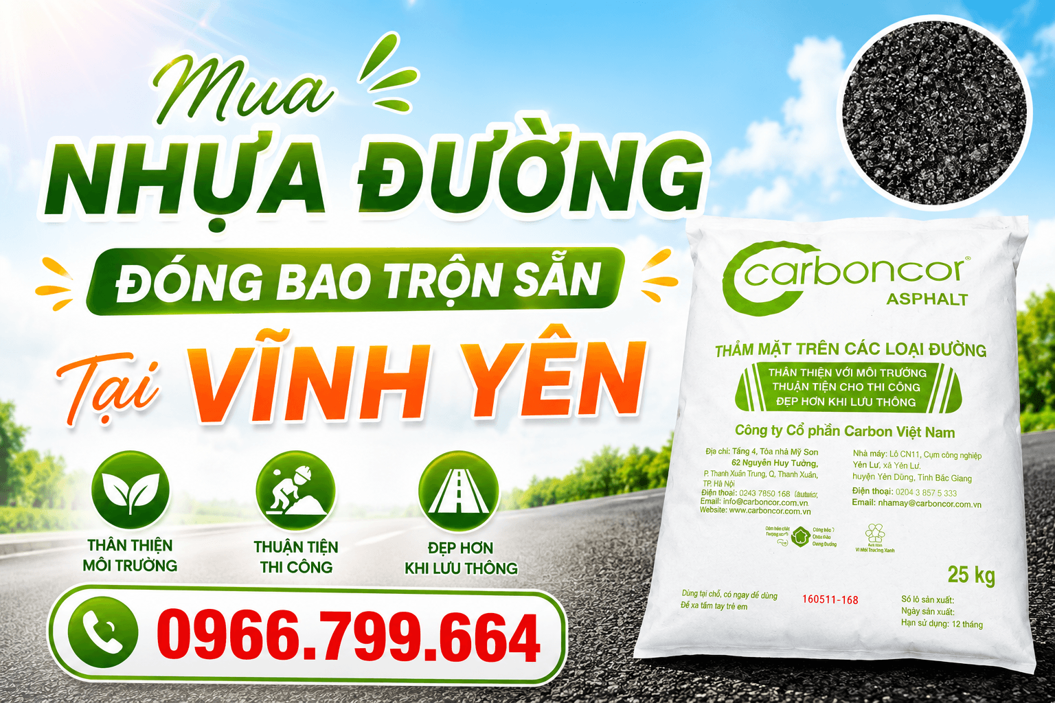 Mua Nhựa Đường Đóng Bao Trộn Sẵn ở Vĩnh Yên