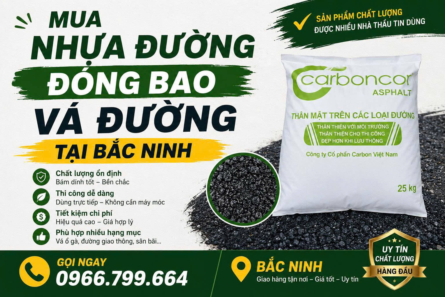 Mua Nhựa Đường Đóng Bao Vá Đường Bắc Ninh