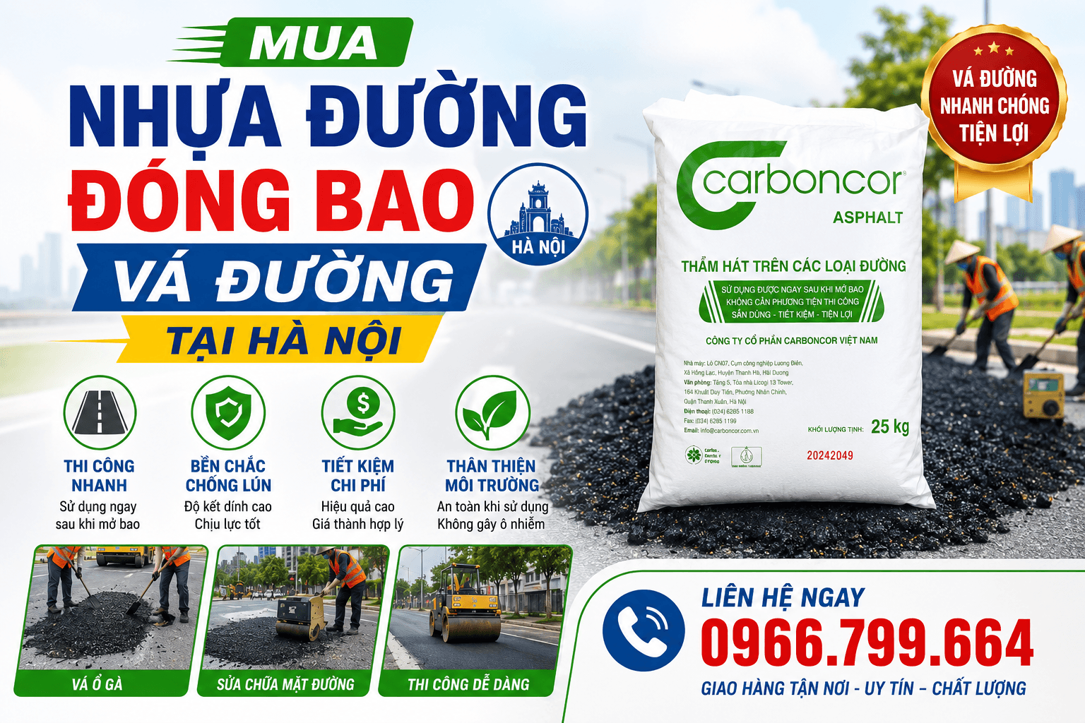 Mua Nhựa Đường Đóng Bao Vá Đường Hà Nội