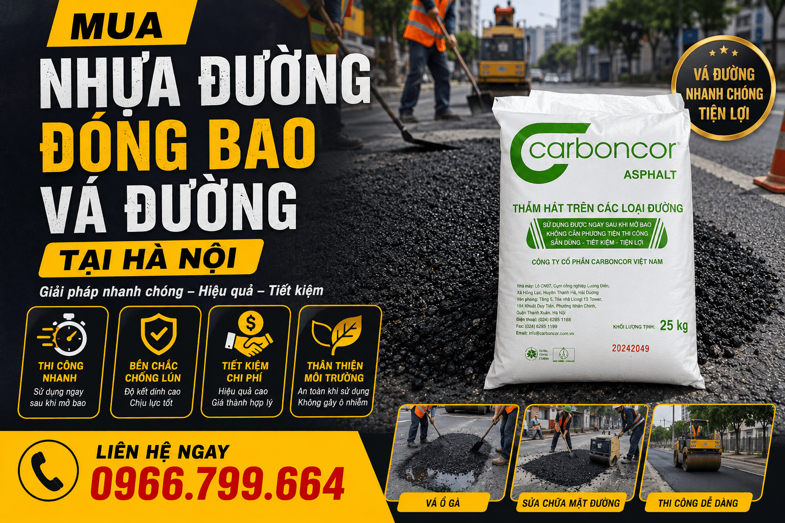 Mua Nhựa Đường Đóng Bao Vá Đường Tại Hà Nội