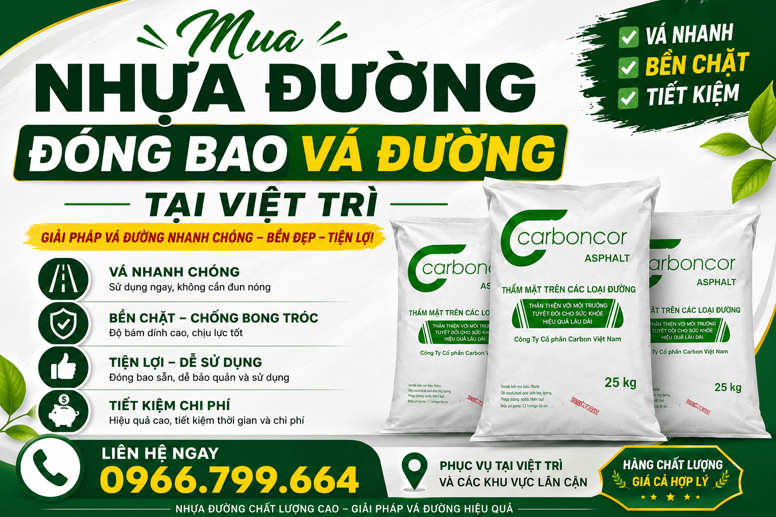 Mua Nhựa Đường Đóng Bao Vá Đường Tại Việt Trì