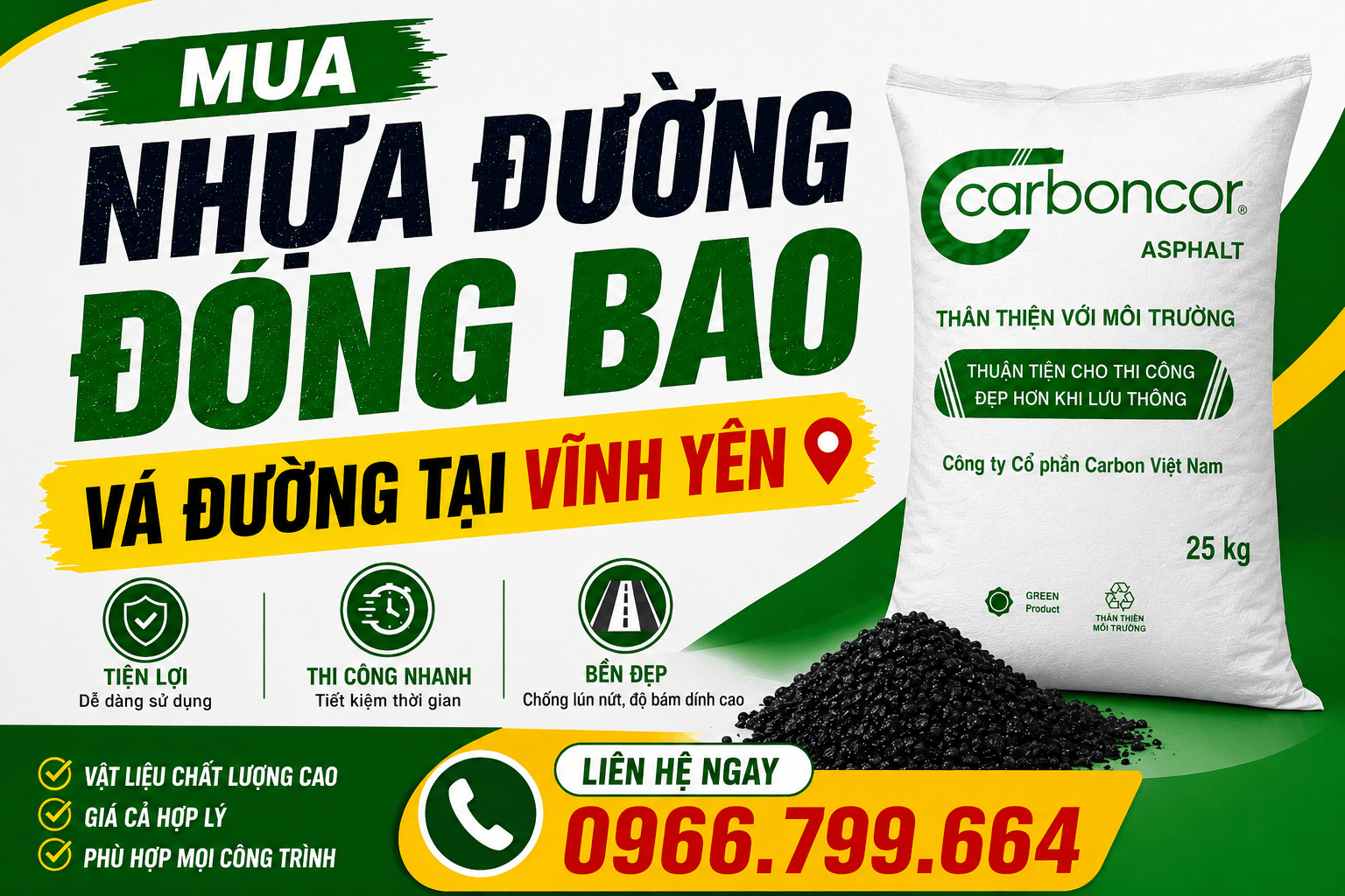 Mua Nhựa Đường Đóng Bao Vá Đường Tại Vĩnh Yên