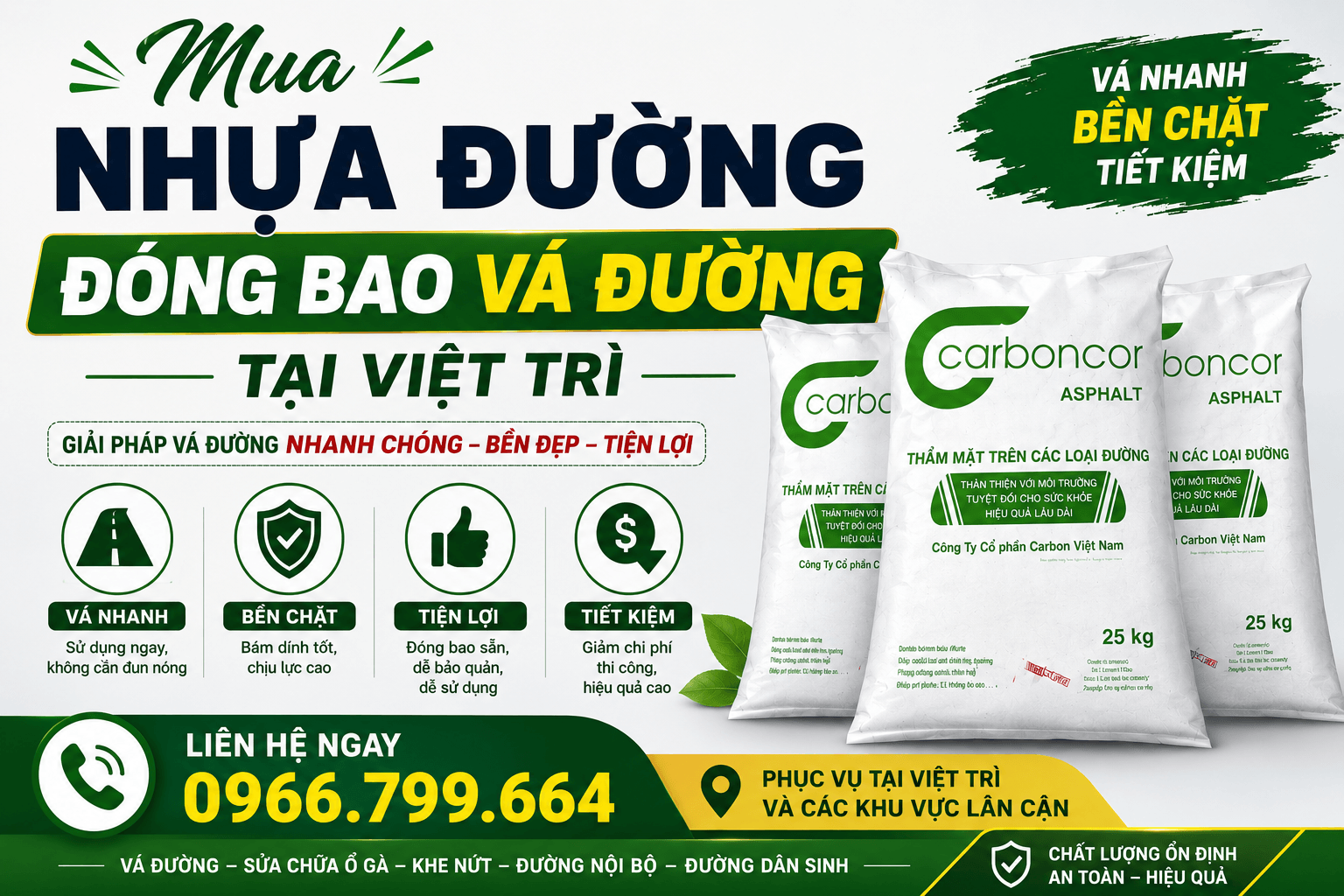 Mua Nhựa Đường Đóng Bao Vá Đường Việt Trì