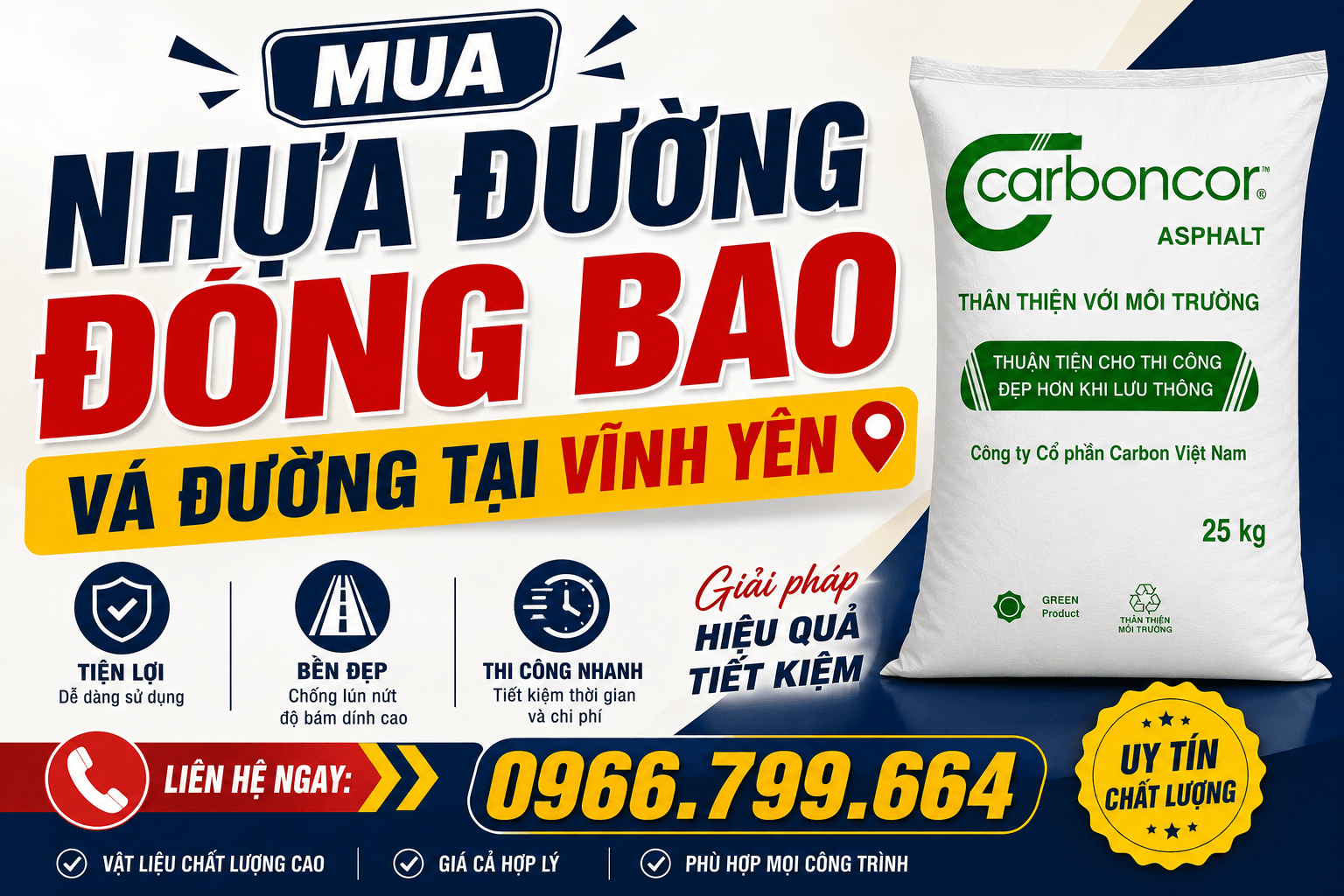 Mua Nhựa Đường Đóng Bao Vá Đường Vĩnh Yên