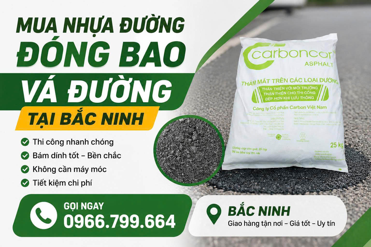 Mua Nhựa Đường Đóng Bao Vá Đường ở Bắc Ninh
