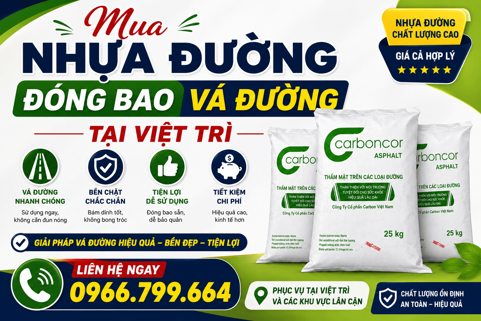 Mua Nhựa Đường Đóng Bao Vá Đường ở Tại Việt Trì
