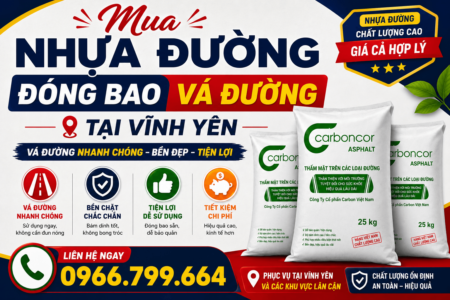 Mua Nhựa Đường Đóng Bao Vá Đường ở Vĩnh Yên