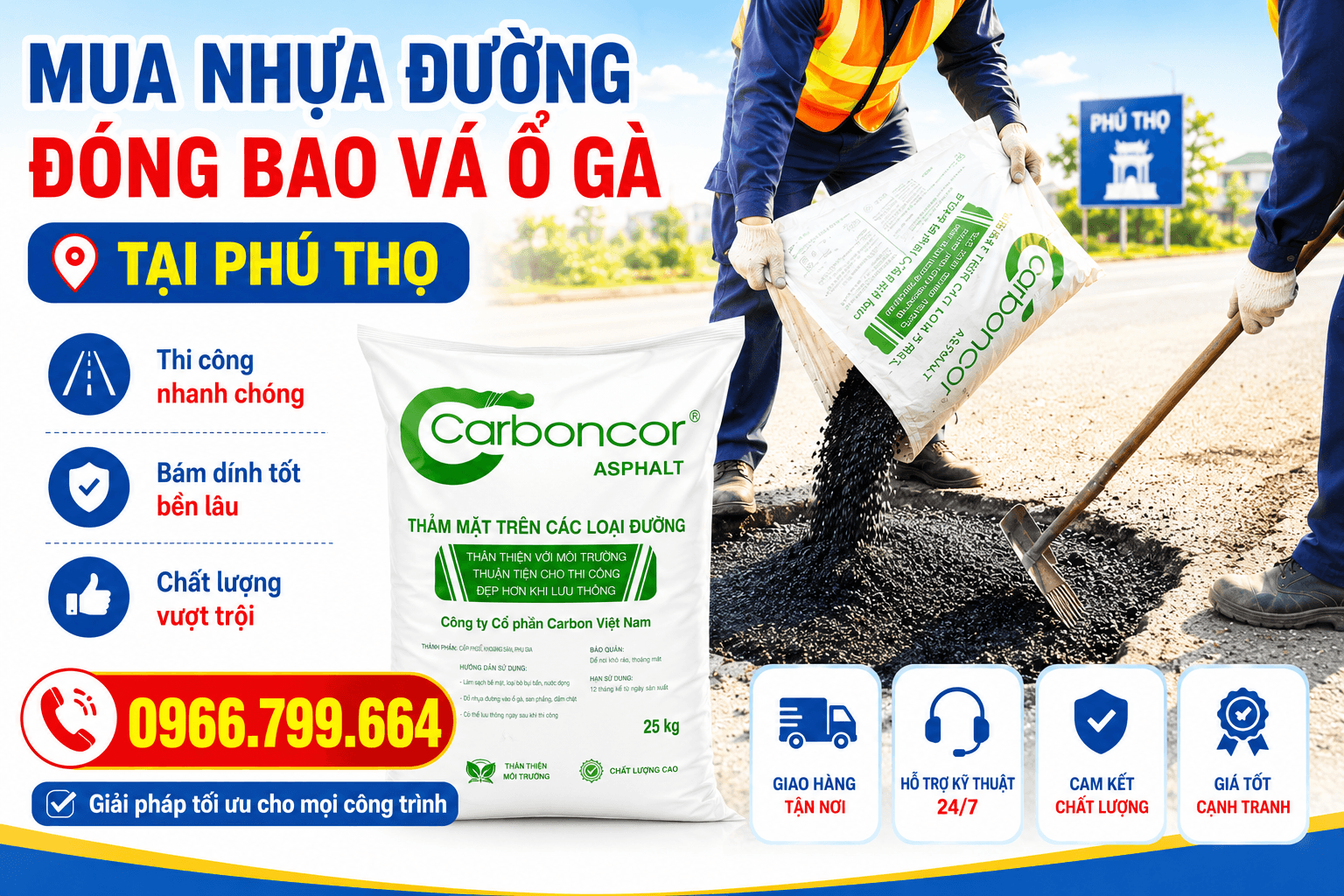 Mua Nhựa Đường Đóng Bao Vá Ổ Gà Uy Tín