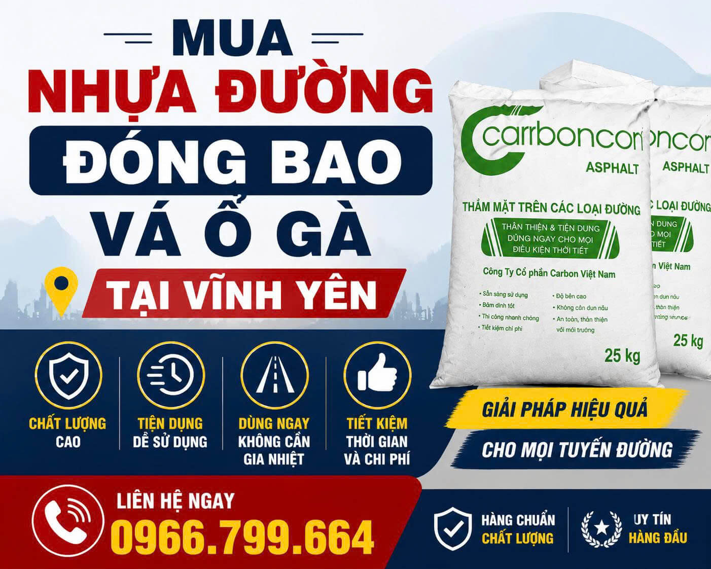 Mua Nhựa Đường Đóng Bao Vá Ổ Gà