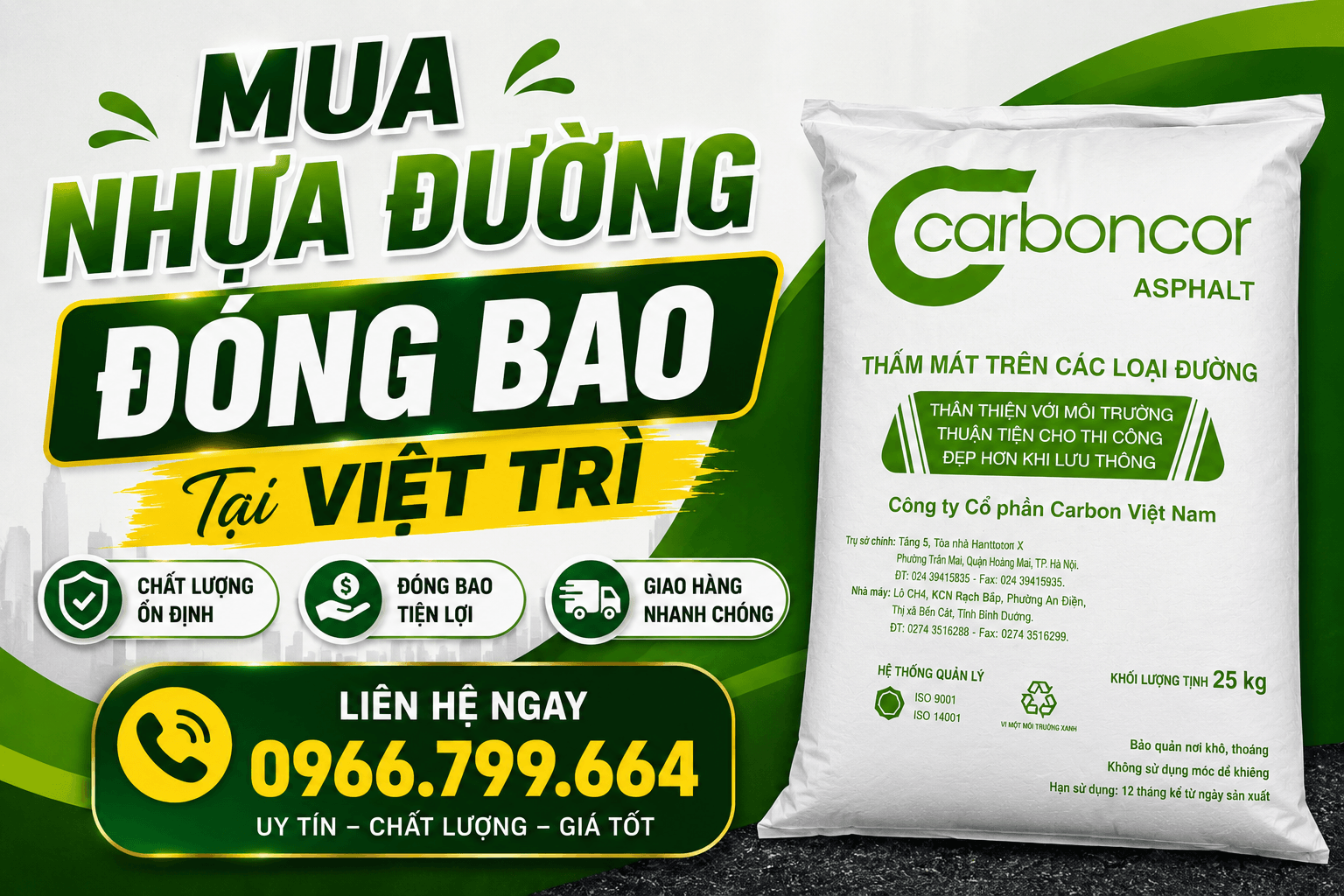 Mua Nhựa Đường Đóng Bao Việt Trì