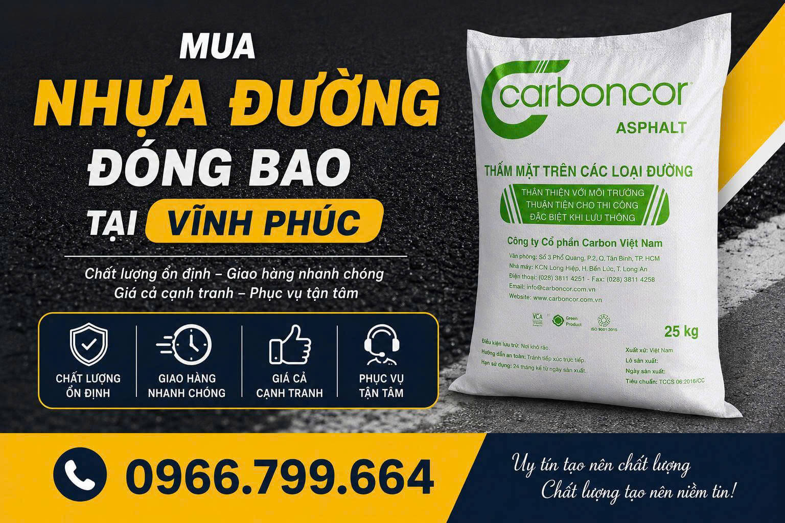 Mua Nhựa Đường Đóng Bao Vĩnh Phúc