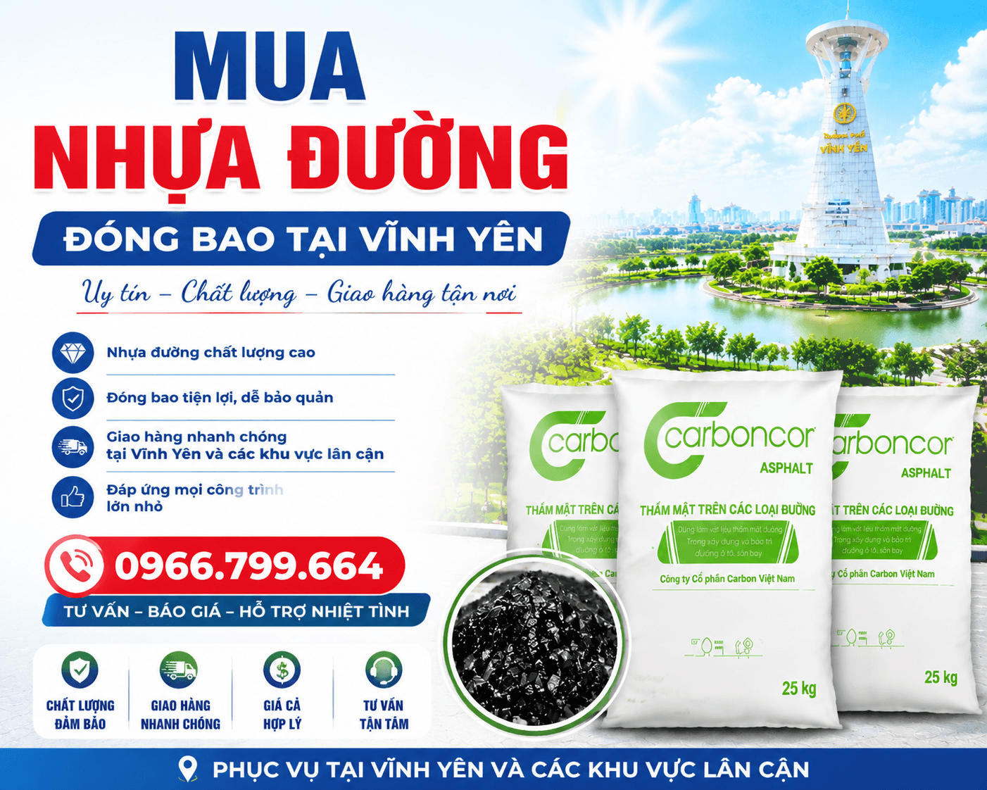 Mua Nhựa Đường Đóng Bao Vĩnh Yên