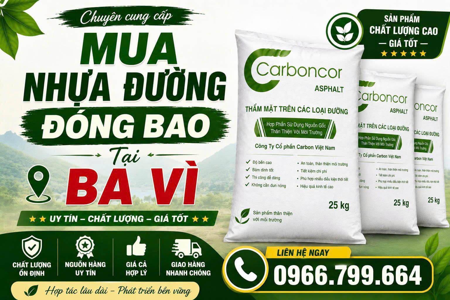 Mua Nhựa Đường Đóng Bao ở Ba Vì
