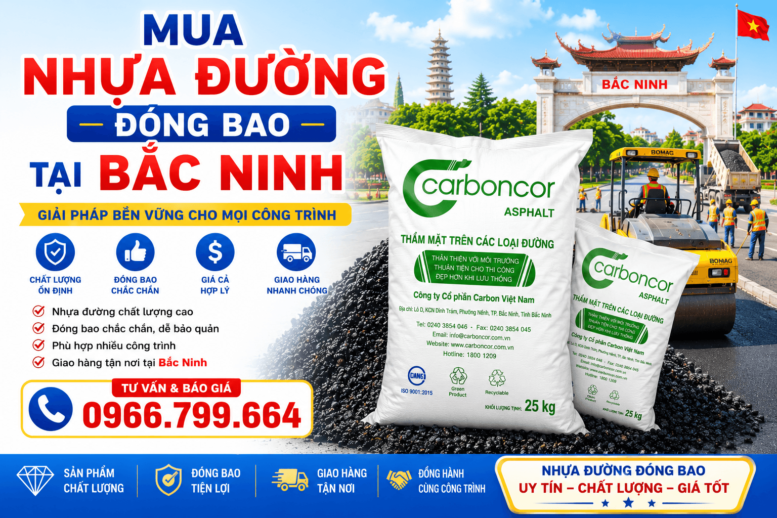 Mua Nhựa Đường Đóng Bao ở Bắc Ninh