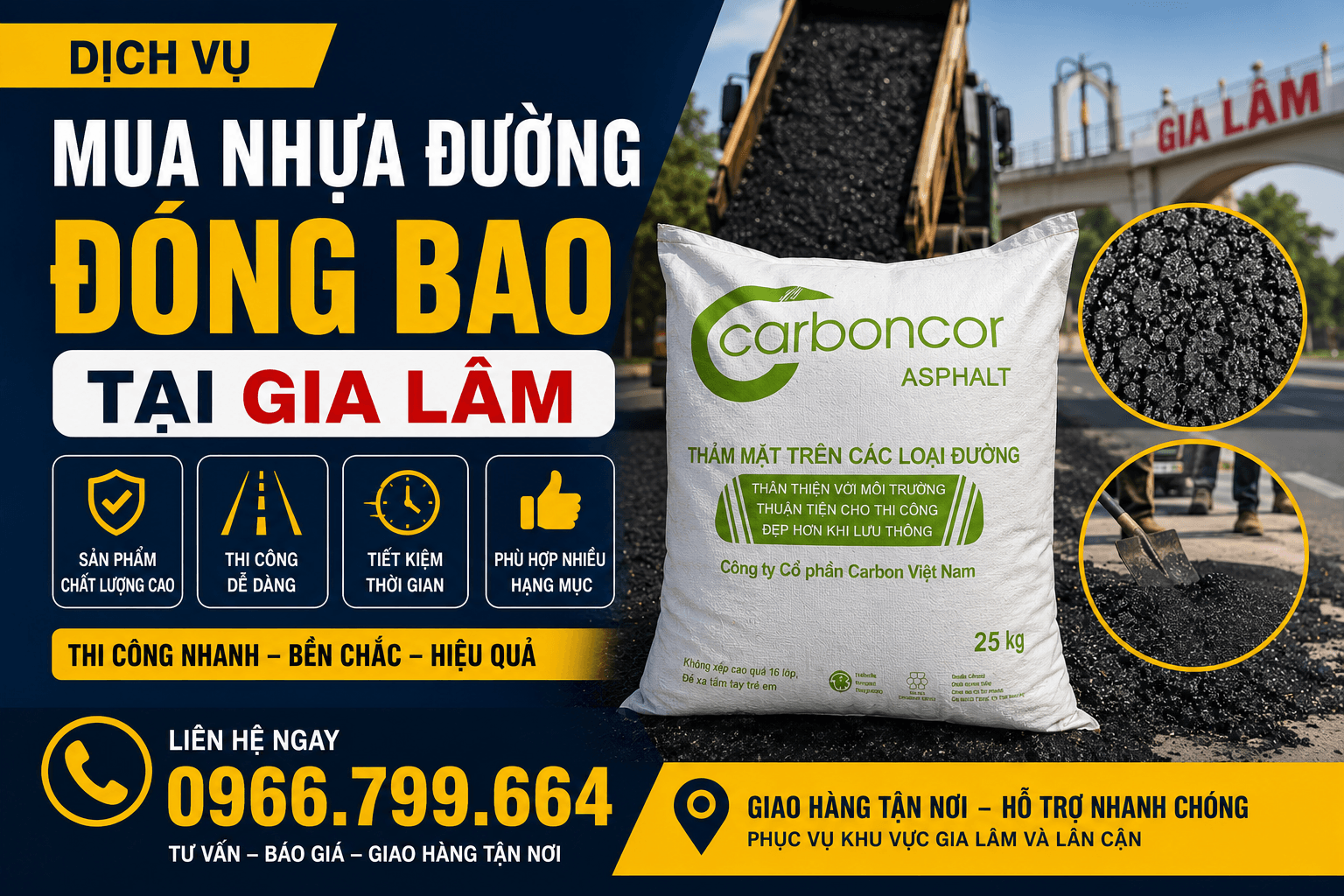 Mua Nhựa Đường Đóng Bao ở Gia Lâm