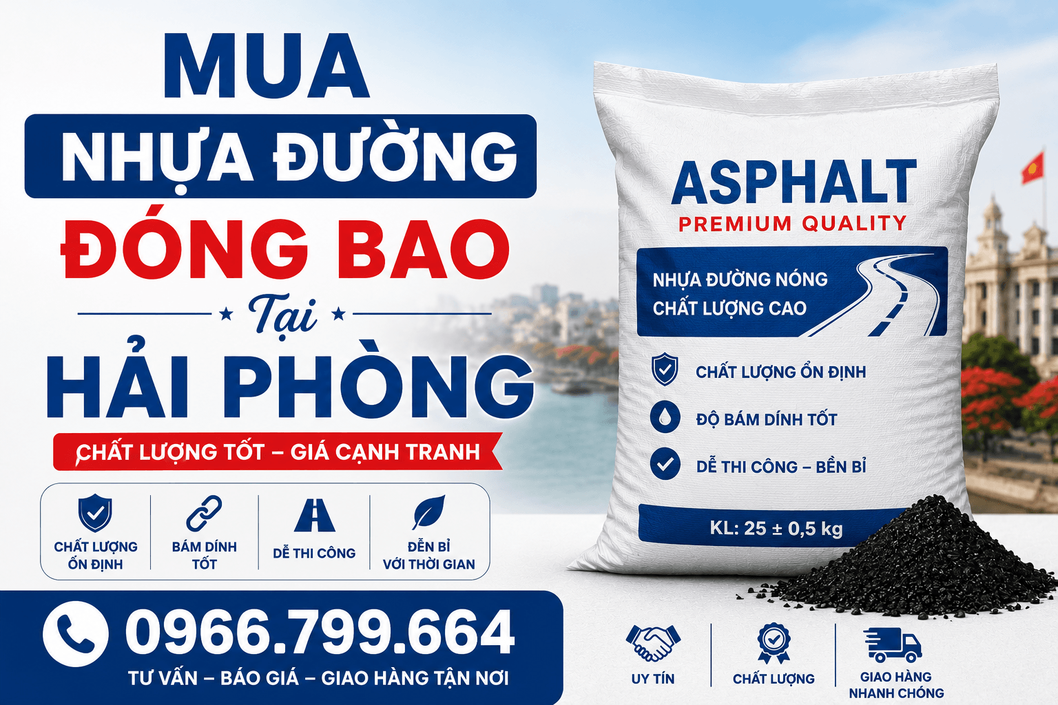 Mua Nhựa Đường Đóng Bao ở Hải Phòng
