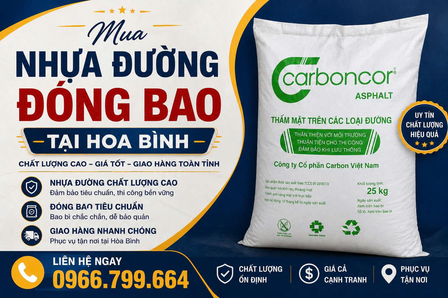 Mua Nhựa Đường Đóng Bao ở Hòa Bình