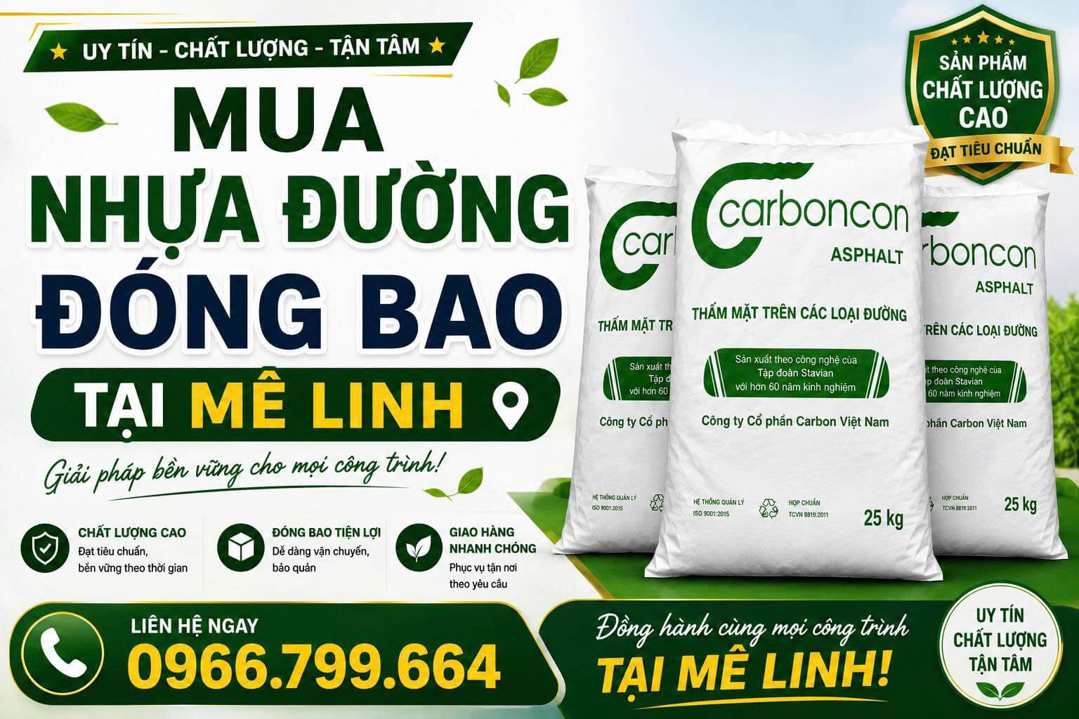 Mua Nhựa Đường Đóng Bao ở Mê Linh