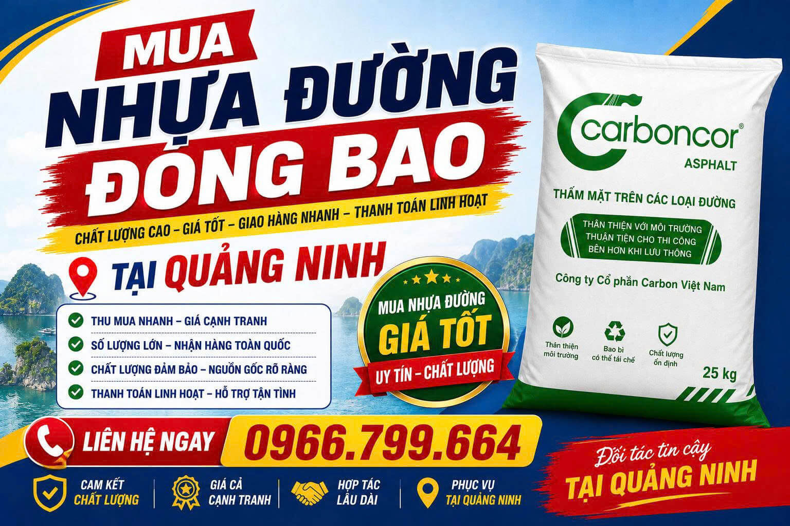 Mua Nhựa Đường Đóng Bao ở Quảng Ninh