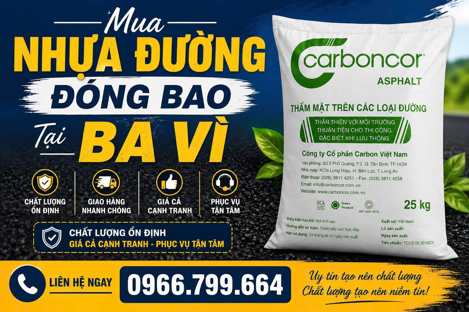 Mua Nhựa Đường Đóng Bao ở Tại Ba Vì