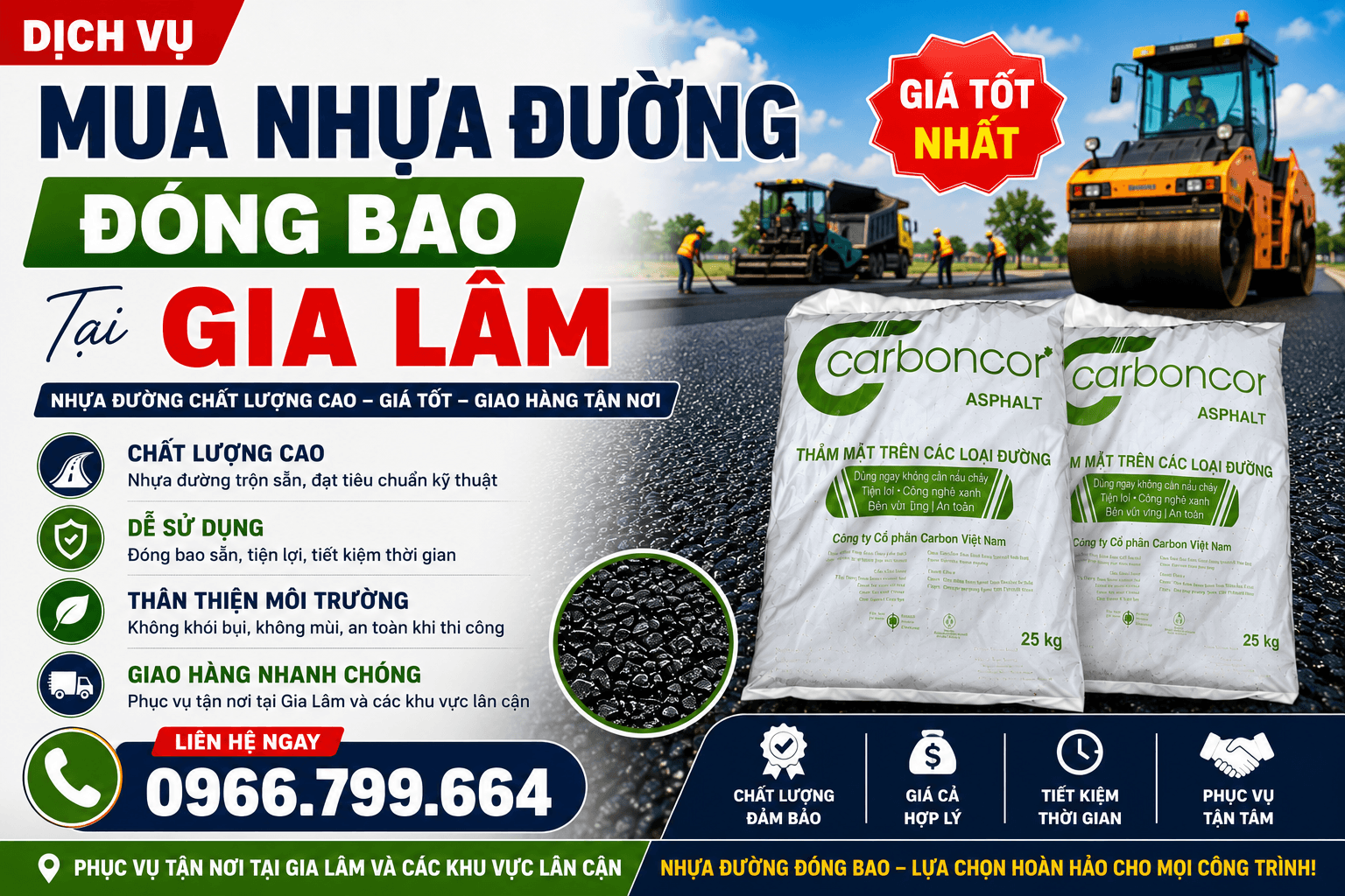 Mua Nhựa Đường Đóng Bao ở Tại Gia Lâm