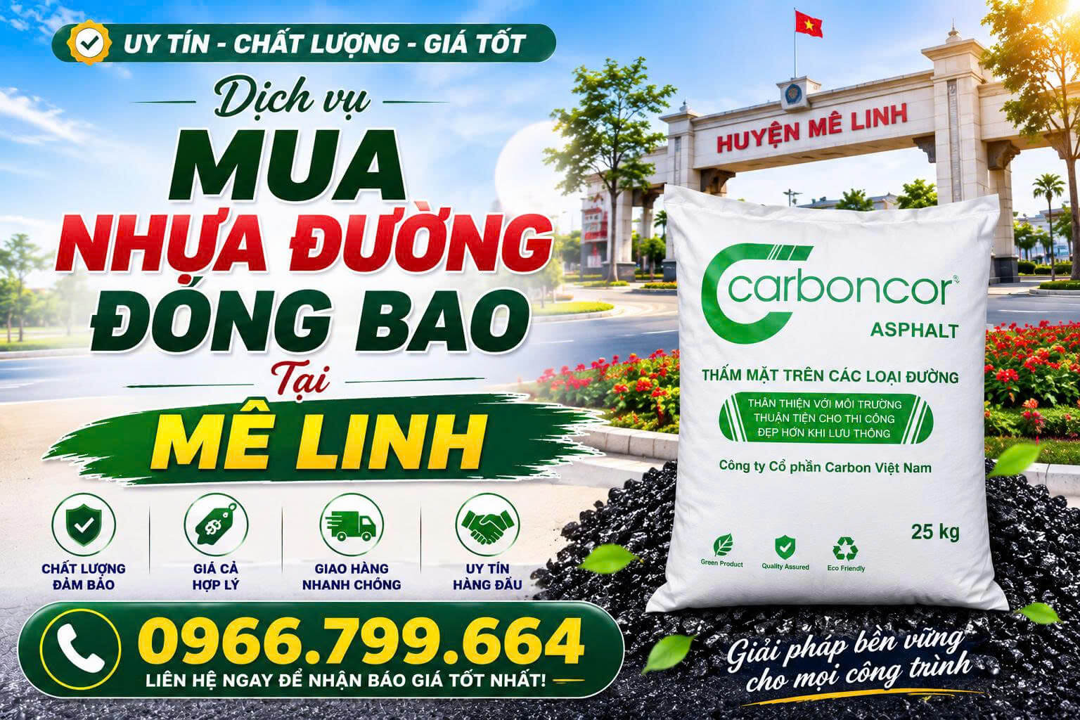 Mua Nhựa Đường Đóng Bao ở Tại Mê Linh
