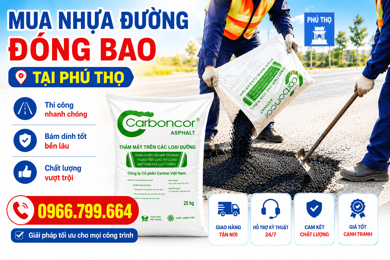 Mua Nhựa Đường Đóng Bao ở Tại Phú Thọ