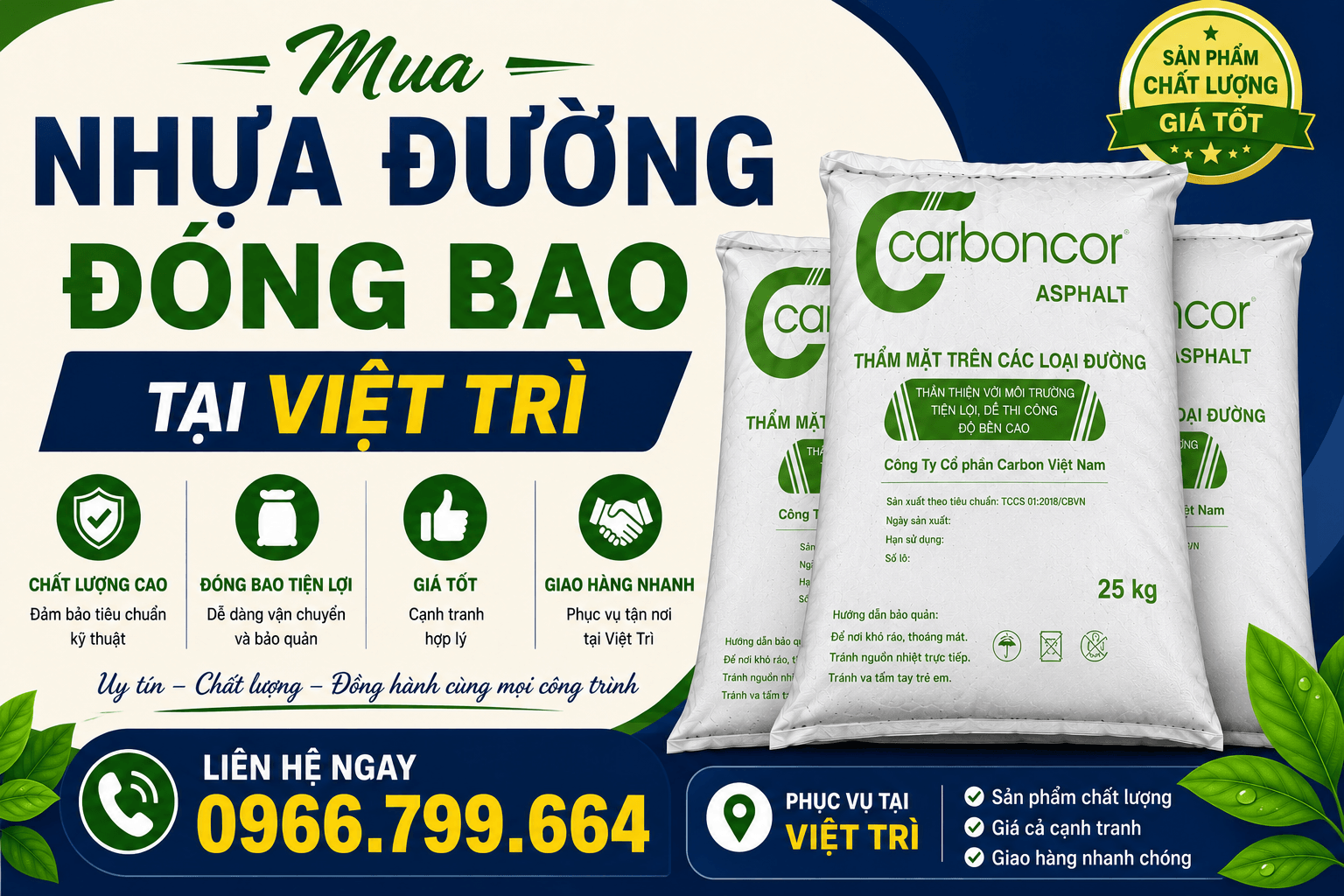 Mua Nhựa Đường Đóng Bao ở Tại Việt Trì