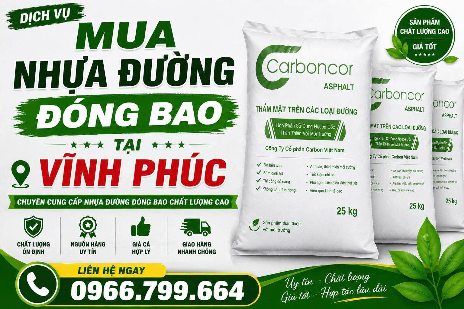Mua Nhựa Đường Đóng Bao ở Vĩnh Phúc