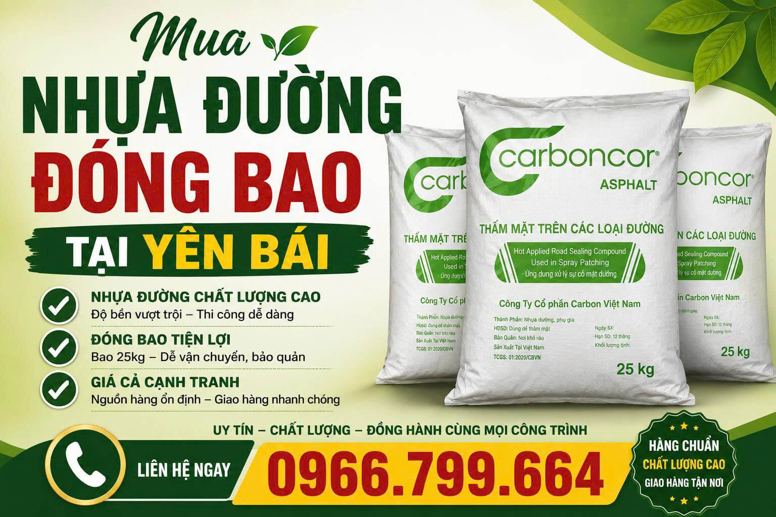 Mua Nhựa Đường Đóng Bao ở Yên Bái
