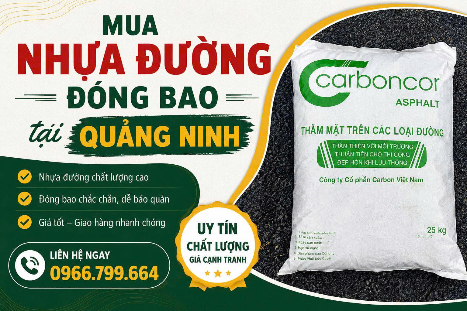 Mua Nhựa Đường Đóng Bao ở tại Quảng Ninh
