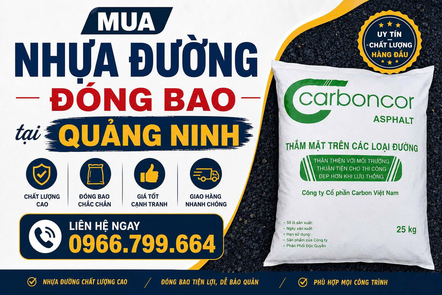 Mua Nhựa Đường Đóng Bao tại Quảng Ninh