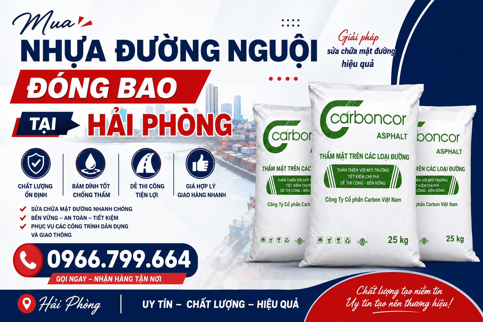 Mua Nhựa Đường Nguội Đóng Bao Hải Phòng