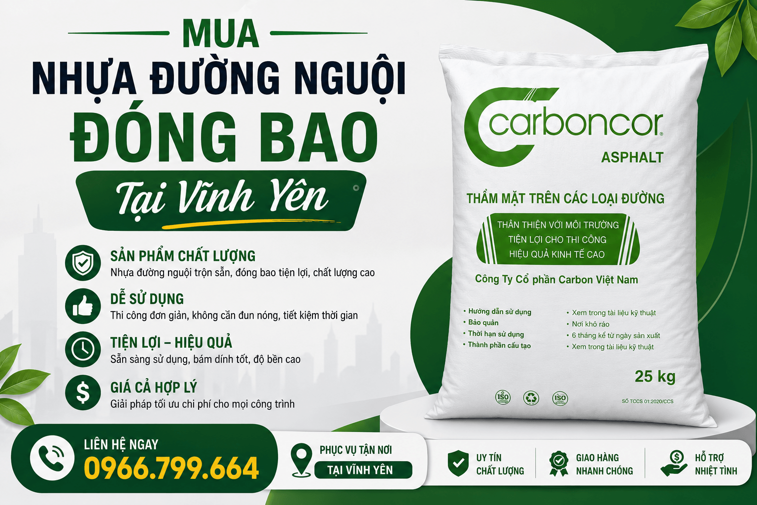 Mua Nhựa Đường Nguội Đóng Bao Tại Vĩnh Yên