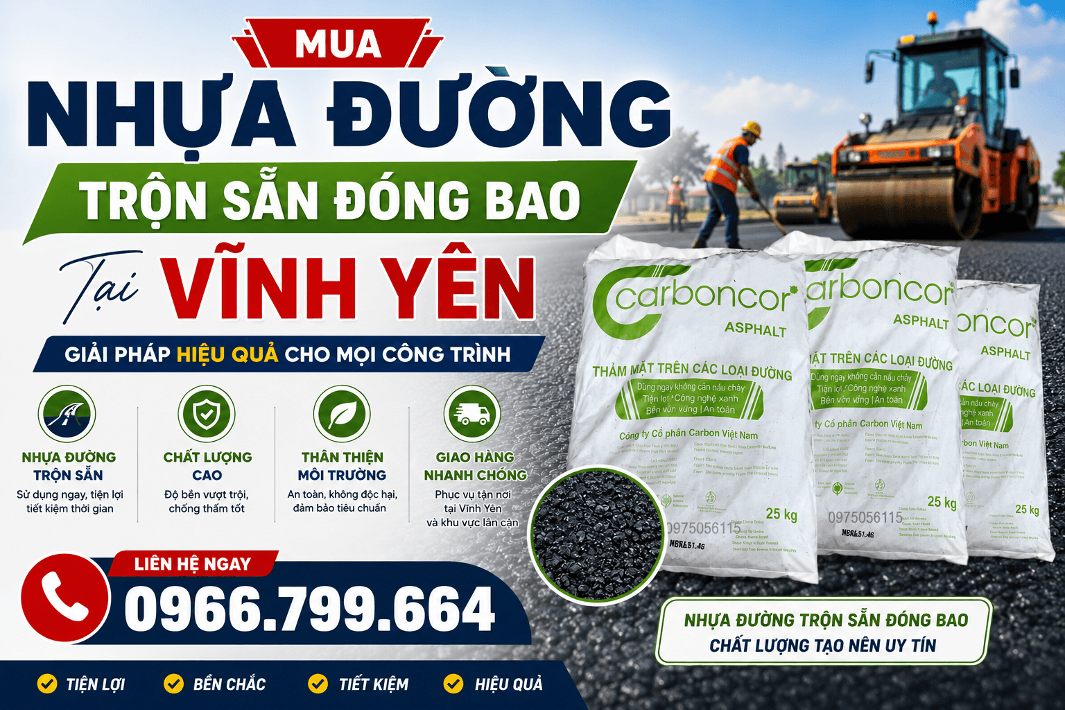 Mua Nhựa Đường Trộn Sẵn Đóng Bao