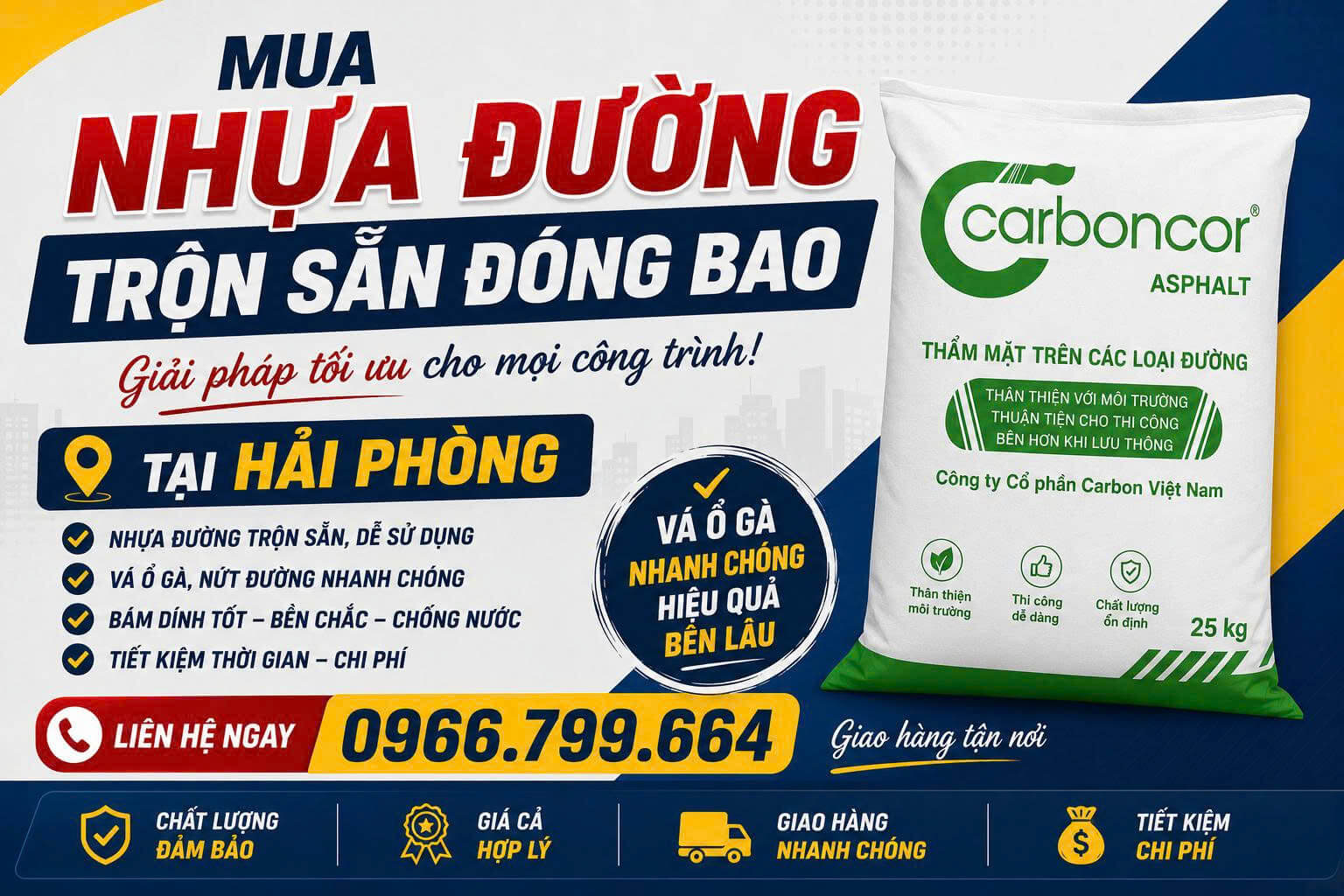 Mua Nhựa Đường Trộn Sẵn Đóng Bao Tại Hải Phòng