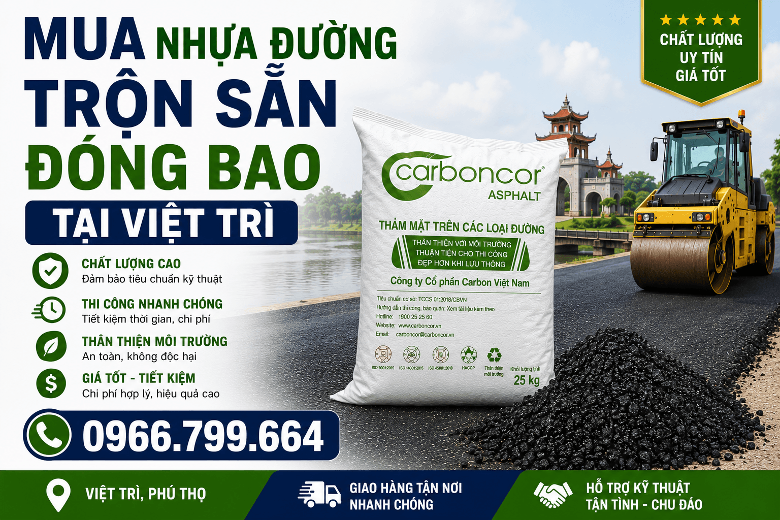 Mua Nhựa Đường Trộn Sẵn Đóng Bao Tại Việt Trì