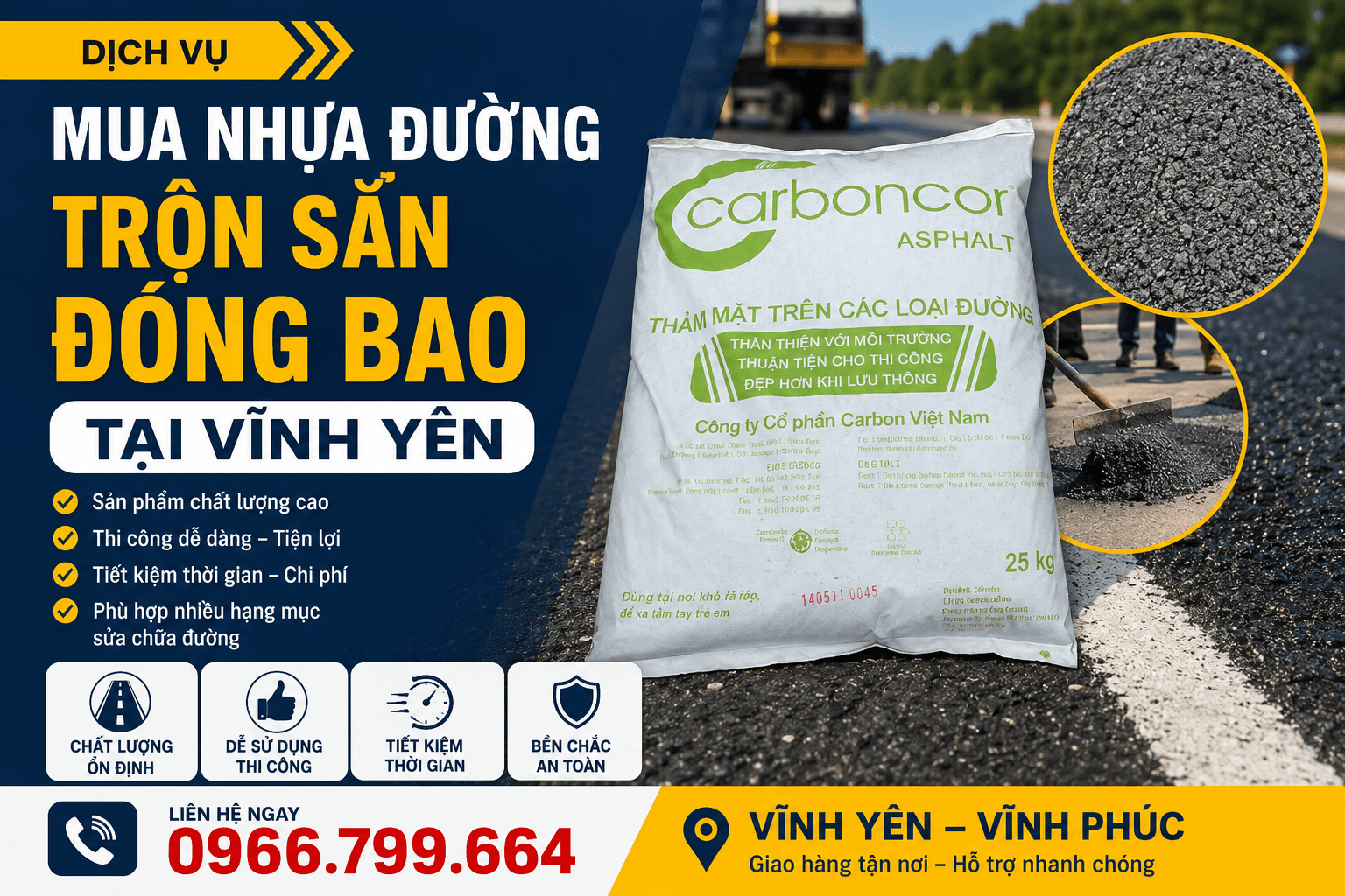 Mua Nhựa Đường Trộn Sẵn Đóng Bao Uy Tín