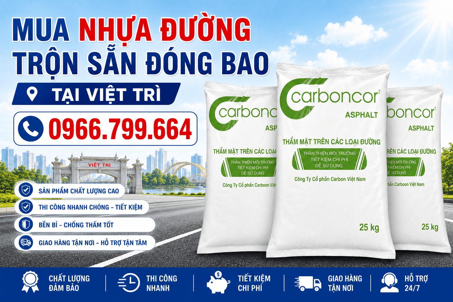 Mua Nhựa Đường Trộn Sẵn Đóng Bao Việt Trì