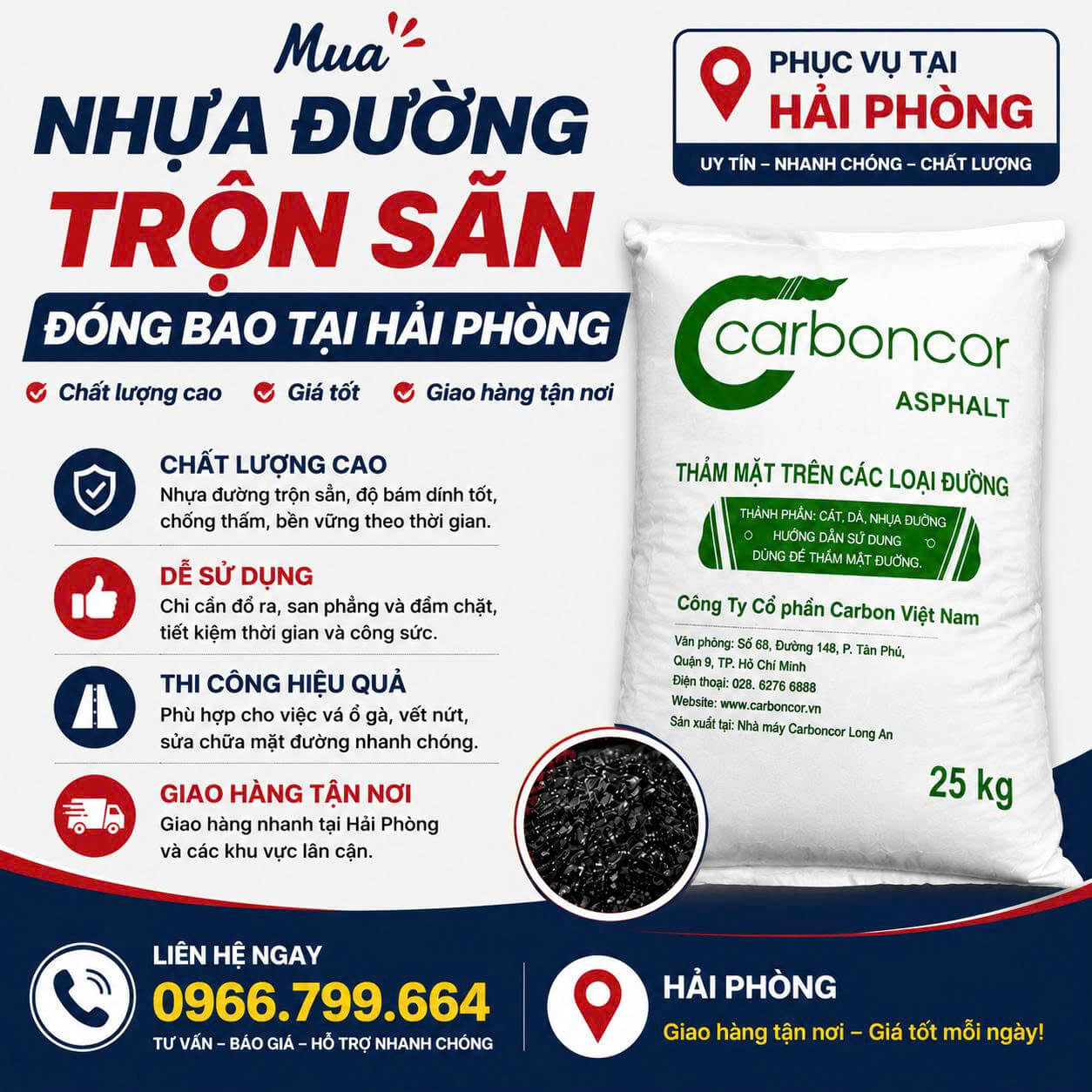 Mua Nhựa Đường Trộn Sẵn Đóng Bao ở Tại Hải Phòng