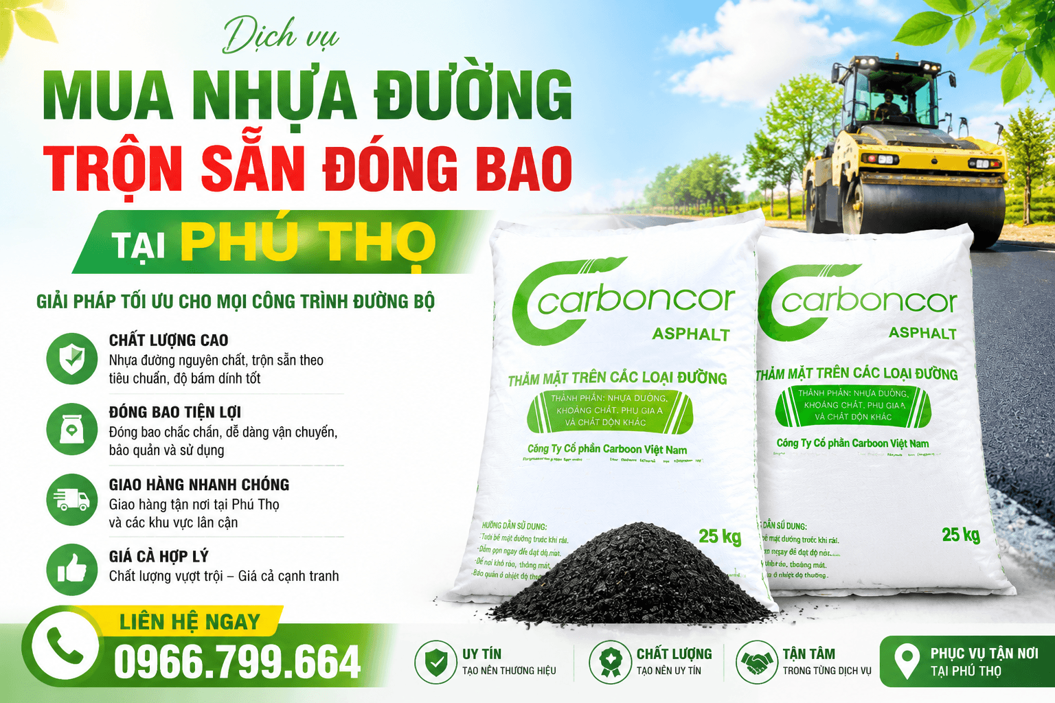 Mua Nhựa Đường Trộn Sẵn Đóng Bao ở Tại Phú Thọ