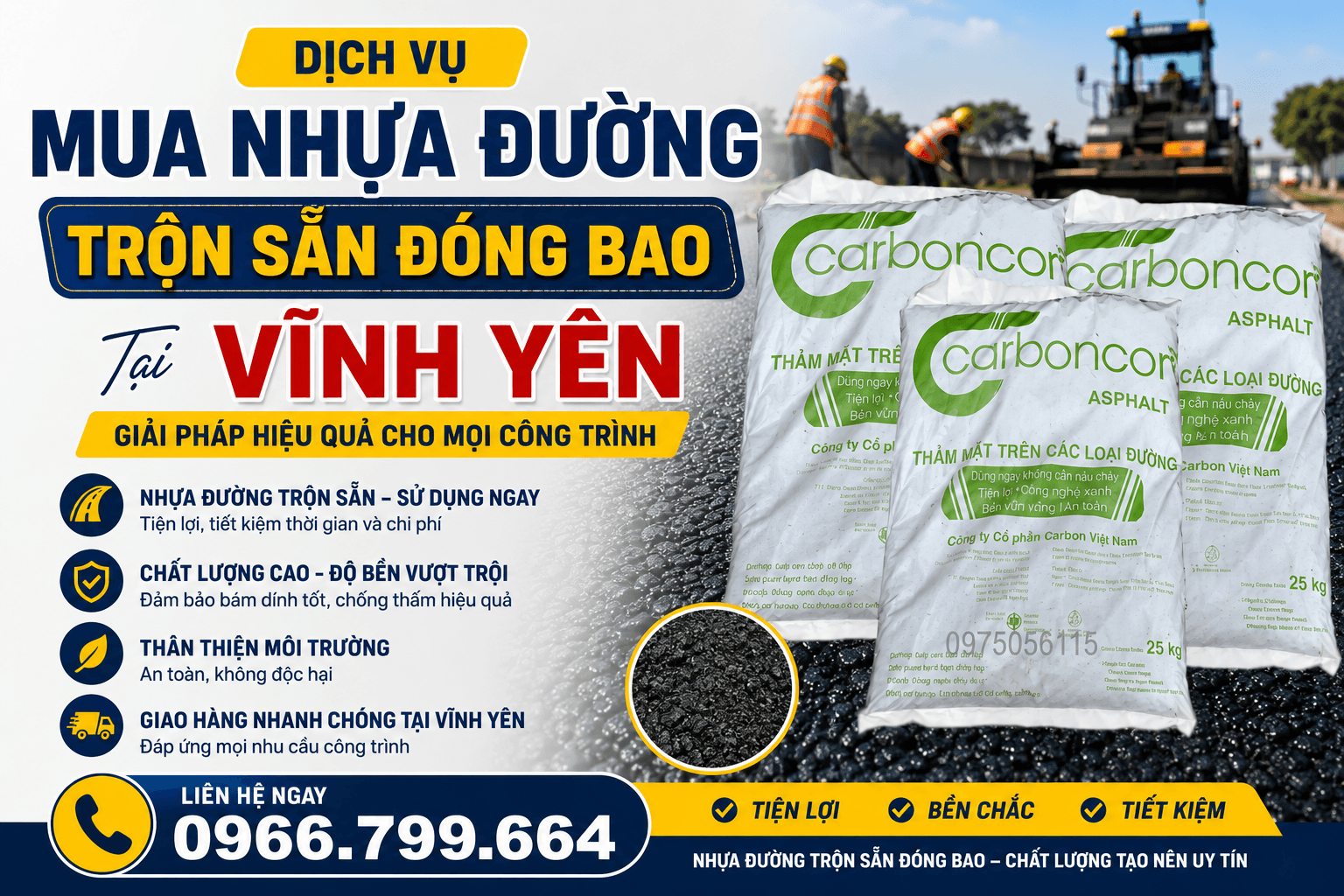 Mua Nhựa Đường Trộn Sẵn Đóng Bao ở Vĩnh Yên
