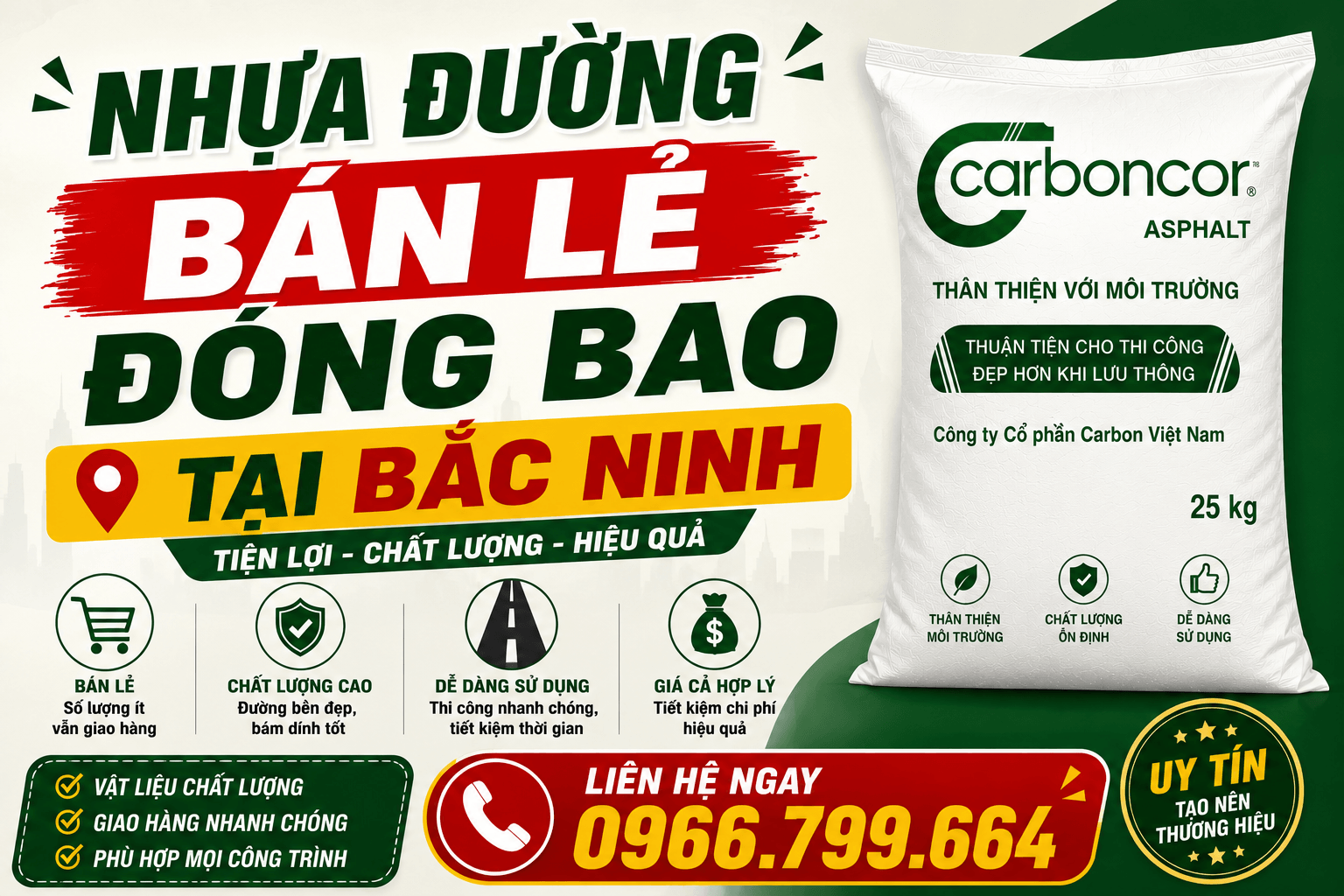 Nhựa Đường Bán Lẻ Đóng Bao