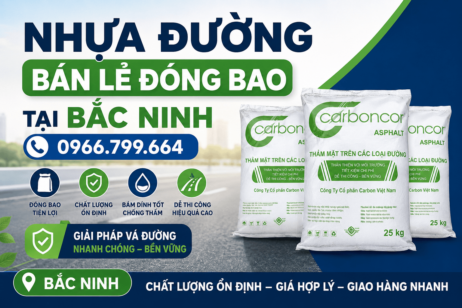 Nhựa Đường Bán Lẻ Đóng Bao Bắc Ninh