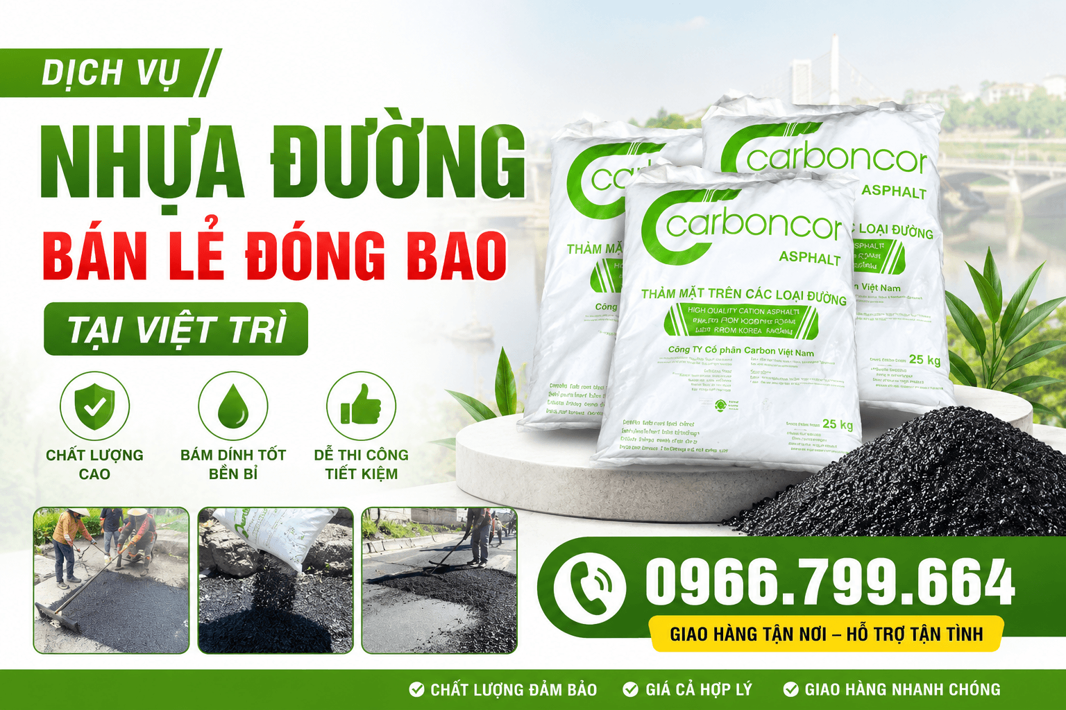 Nhựa Đường Bán Lẻ Đóng Bao Tại Việt Trì