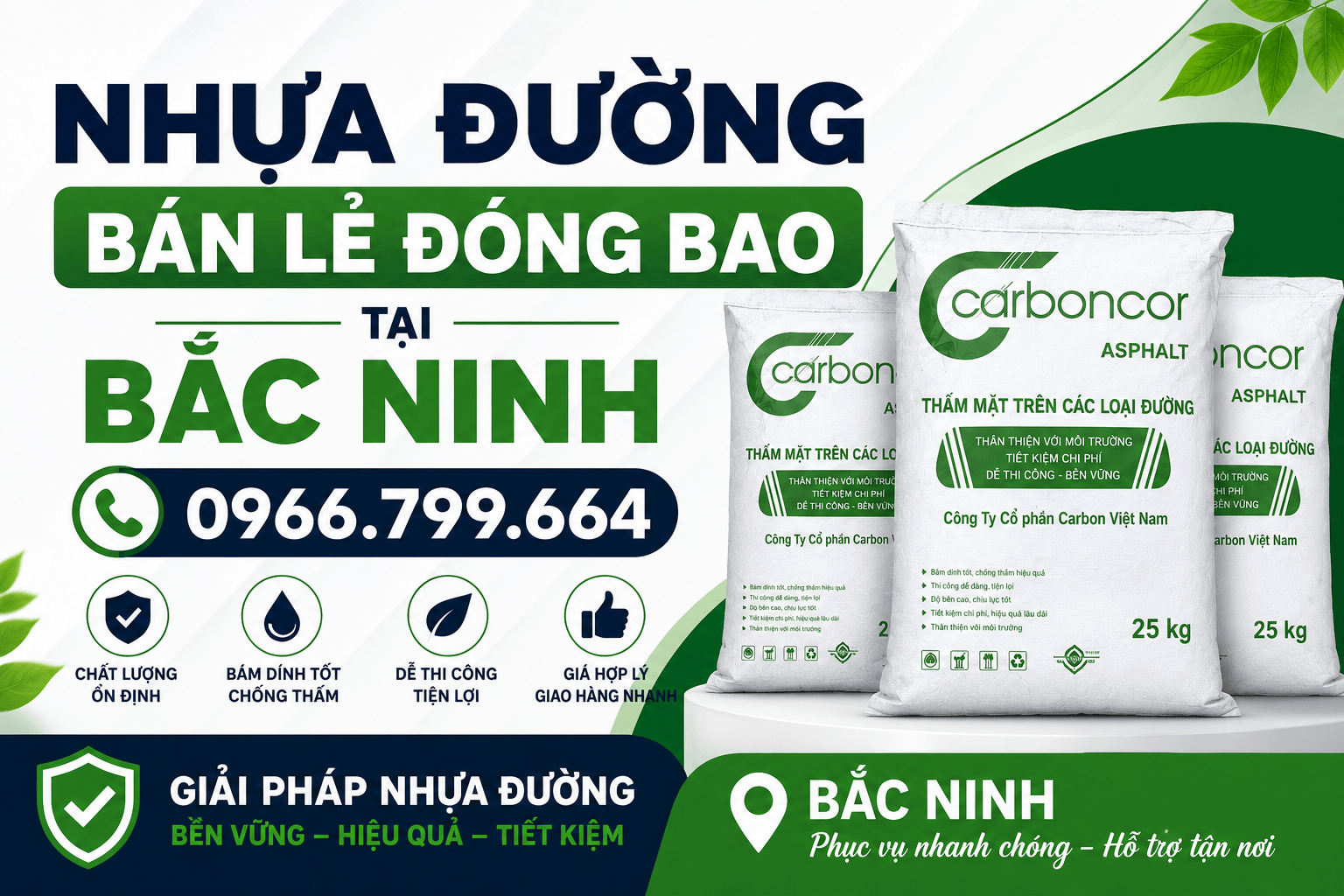 Nhựa Đường Bán Lẻ Đóng Bao ở Tại Bắc Ninh